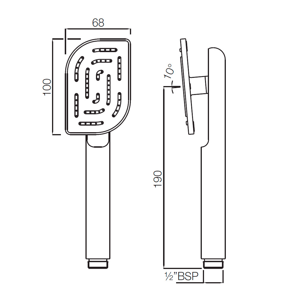 Jaquar Alive Maze Single Function Hand Shower Tech Image